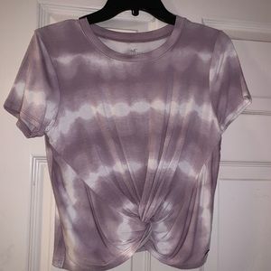Tye-dye light purple crop top